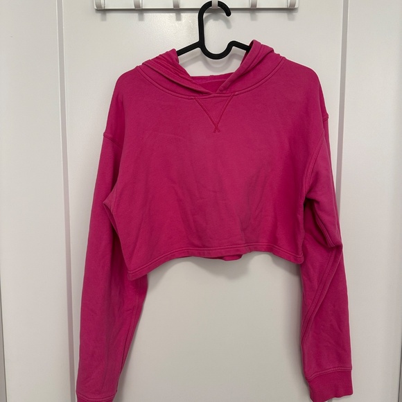Lululemon All Yours Cropped Hoodie, Sonic Pink, Size 6 - Picture 2 of 5
